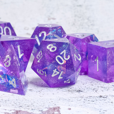 De doorzichtige Purpere Hars RPG dobbelt Praktisch voor Tafelbladgokken