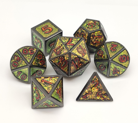 De Scherpe Polyhedral Rand het Metaal van Ce dobbelt Multifunctioneel voor Kerkers en Draken