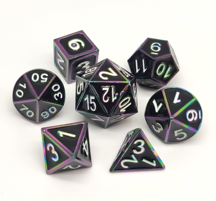 De hand poetste Zwarte RPG op dobbelt Vastgestelde Duurzaam voor Shadowrun en Verkenner
