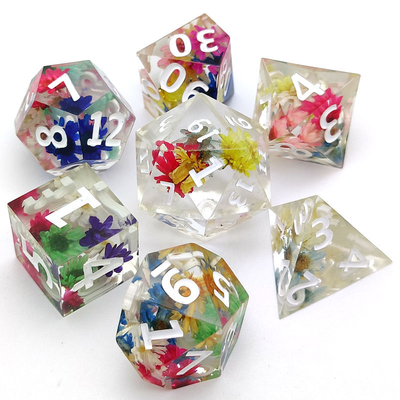 De praktische Hars Scherpe Rand dobbelt, Hand Gesneden Duidelijke Polyhedral dobbelt