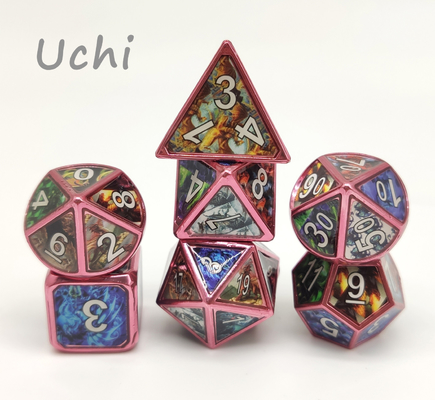 7 dobbelt het stuk Polyhedral Metaal RPG Vastgestelde Antiwear voor Tafelbladgokken