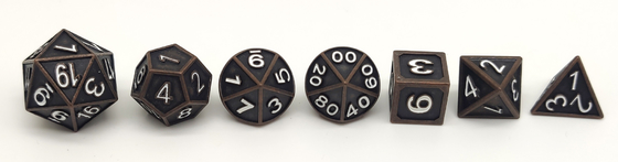 Het geurloze Stevige Polyhedral Metaal dobbelt Reeks, Slijtvast Metaal Mini Dice
