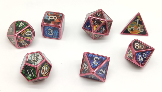 Het niet-toxische Luxemetaal RPG dobbelt 7 Stuk het Vastgestelde Hand Duurzaam Gieten