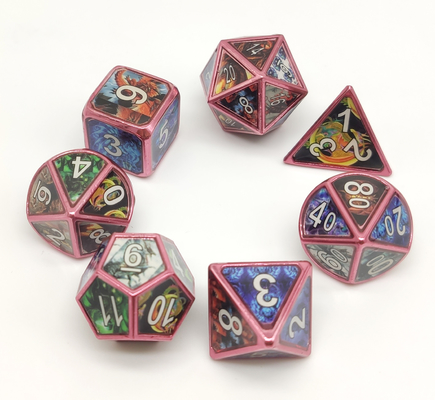 Het niet-toxische Luxemetaal RPG dobbelt 7 Stuk het Vastgestelde Hand Duurzaam Gieten