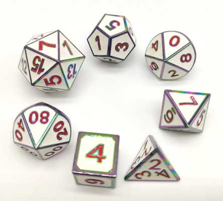 ISO9001 het witmetaal RPG dobbelt Vastgestelde die Hand voor Hamer en Yahtzee wordt gesneden