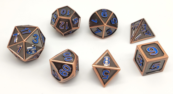 De zinklegering DND Minirpg dobbelt Reeks 7 PCs-Slijtvast Veelvlak