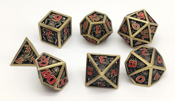 Polyhedral dobbelt het hand Gietende Metaal Geurloze Antiwear 7 Stukreeks