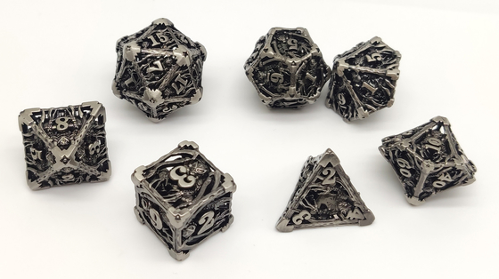 Luxemetaal Mini Polyhedral Dice Set 7 Stukken Geurloze Lichtgewicht