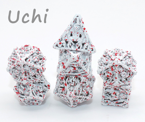 Witmetaal Mini Polyhedral Dice Hand Pouring voor Inzameling