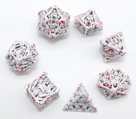 De hand sneed Wit Mini Polyhedral Dice DND 7 Stukken Vastgestelde Draagbaar