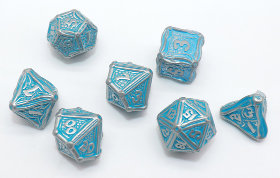Hand - gemaakt Blauw Mini Polyhedral Dice Lightweight Metal-Materiaal