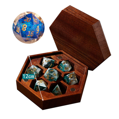 Handcrafted Niet-toxische dobbelt Polyhedral Vastgestelde Slijtvaste Scherpkantig