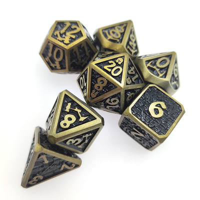 Dobbelstenenset voor DND- of RPG-dobbelstenen Praktische beplating Scherp kleurrijk metaal