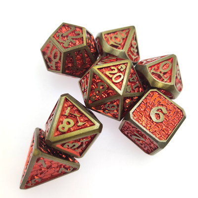 Voor van het Metaal Polyhedral Met de hand gemaakte 7 Stuk van het Tafelbladgokken Vastgestelde Metaal dobbel