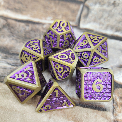 Het geurloze Lichtgewichtdnd-Metaal dobbelt het Vastgestelde Polyhedral Purperachtige zilver van het Spelkaartspel