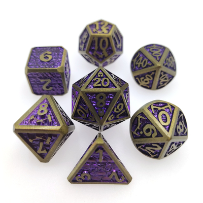 Het geurloze Lichtgewichtdnd-Metaal dobbelt het Vastgestelde Polyhedral Purperachtige zilver van het Spelkaartspel