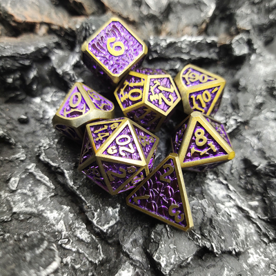 Het geurloze Lichtgewichtdnd-Metaal dobbelt het Vastgestelde Polyhedral Purperachtige zilver van het Spelkaartspel
