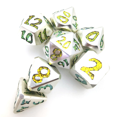Met de hand gieten Verguld oppervlak RPG RPG dobbelstenen set 7 stuks veelvlakkig