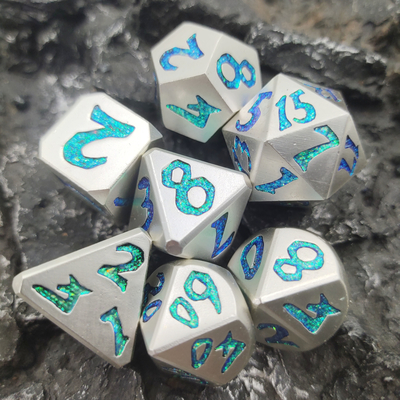 Dobbel Praktische Polyhedral Met de hand gemaakte Luxe Blauwe Lichtgewicht voor Inzameling