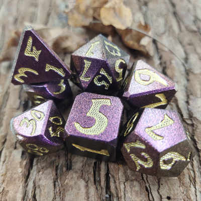 Bordspel RPG Dobbelstenen Set Hand 7-delig Lichtgewicht Sharp Metal Polyhedral Black