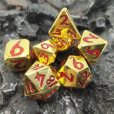 Polyhedral de luxe dobbelt Reeks van D4, D6, D8, D10, D12, D20 en D% voor RPG-Kaartspels
