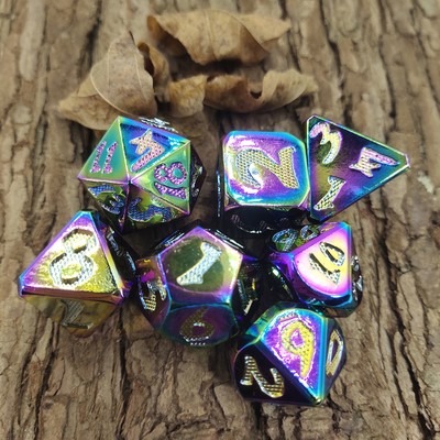 Gesneden hand de Duurzaam voor de Draagbare Antislijtage van Savage World Polyhedral Changing Dice dobbelt