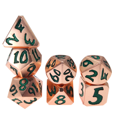 De kleine RPG-Luxe RPG van de Rol Scherpe Rand dobbelt het Vastgestelde Keurige Koper van het Scherpe Randen Groene Metaal