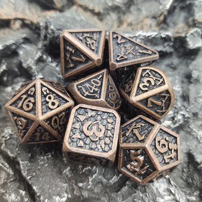 Het Heavy metal dobbelt Reeksen Slijtvaste Polyhedral Handcrafted dobbelt Reeks