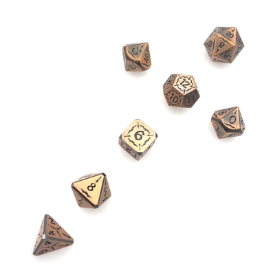 Het metaal RPG dobbelt Vastgesteld Slijtvast Duurzaam Gouden Black metal dobbelt Polyhedral