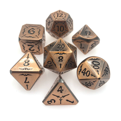 Het metaal RPG dobbelt Vastgesteld Slijtvast Duurzaam Gouden Black metal dobbelt Polyhedral