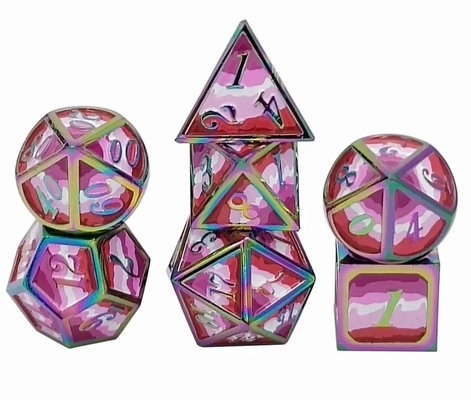 16mm gladde RPG metalen dobbelstenen Custom DND logo regenboog game set