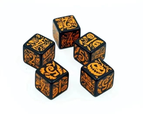 Modieus RPG-spel dobbelstenen set 20 mm Zwarte achtergrond Kleurpatroon