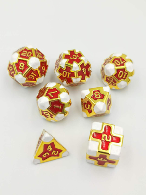 Barokke 7-stuk polyhedraal dobbelstenen set metalen scherpe rand voor RPG