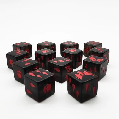 Glanzige oppervlakte polyhedraal hars kristal spel dobbelstenen set aangepast acryl spel