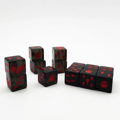 Glanzige oppervlakte polyhedraal hars kristal spel dobbelstenen set aangepast acryl spel