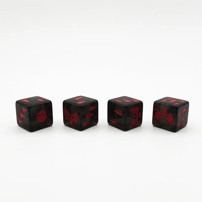 Glanzige oppervlakte polyhedraal hars kristal spel dobbelstenen set aangepast acryl spel