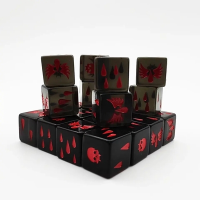Glanzige oppervlakte polyhedraal hars kristal spel dobbelstenen set aangepast acryl spel