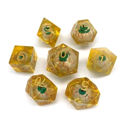 16mm Volledig polyhedraal dobbelstenen verplaatst Dungeons And Dragons Bloodshot Blauwe oog dobbelstenen voor de rol