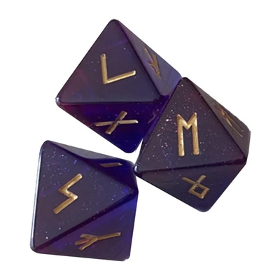 D8 Viking Runes Polyhedraal dobbelstenen van Labradorite Elder Futhark / waarzeggerij dobbelstenen voor kristallen kijken