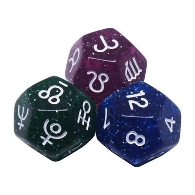 3pcs/ Set Hars Polyhedraal Dice Multi-Color 16mm Fate Sign Number Constellatie