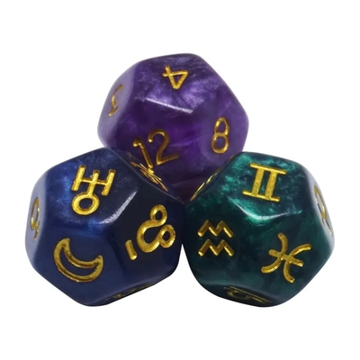 3pcs/ Set Hars Polyhedraal Dice Multi-Color 16mm Fate Sign Number Constellatie