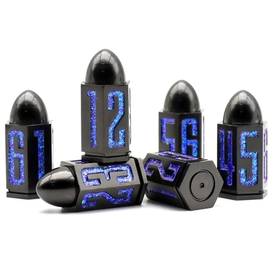 D6 Bullet Metal Dice Set 6 stuks 6 kanten voor Dnd Dungeons Rpg Warhammer Shadowrun Dice