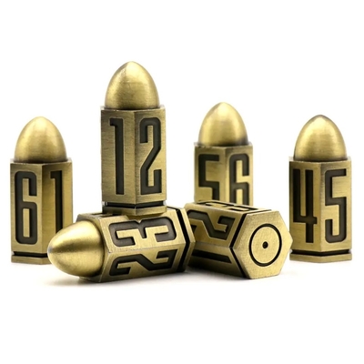 D6 Bullet Metal Dice Set 6 stuks 6 kanten voor Dnd Dungeons Rpg Warhammer Shadowrun Dice