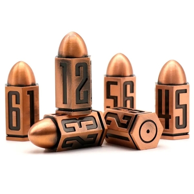D6 Bullet Metal Dice Set 6 stuks 6 kanten voor Dnd Dungeons Rpg Warhammer Shadowrun Dice