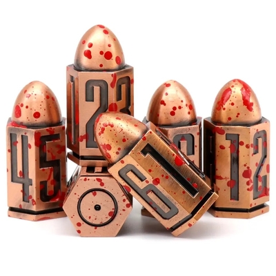 D6 Bullet Metal Dice Set 6 stuks 6 kanten voor Dnd Dungeons Rpg Warhammer Shadowrun Dice