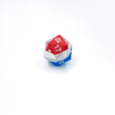 Glanzige lichte Bule metalen dobbelstenen kleurrijke polyhedraal DND spel dobbelstenen set