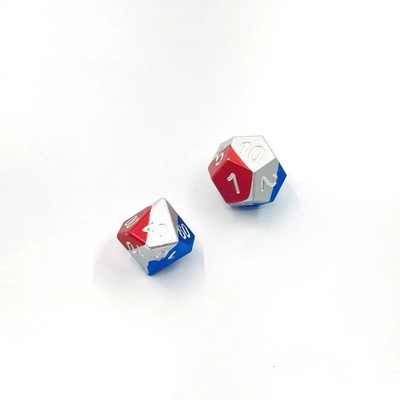 Glanzige lichte Bule metalen dobbelstenen kleurrijke polyhedraal DND spel dobbelstenen set