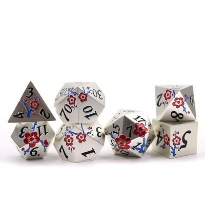 Zinklegering Polygonale Plum Blossom Metal Dice Suite Draak En Dungeon DND