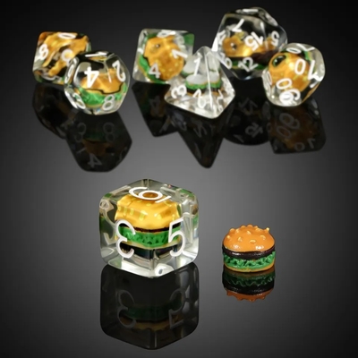 Custom Polyhedral DND Dice Set Hamburger Gaming Voor RPG Rollenspel tafelspellen