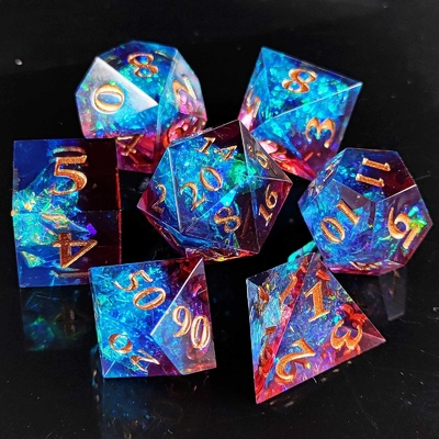 Multi Color Custom Resin Dice DND#RPG Rood En Blauw Gladde textuur